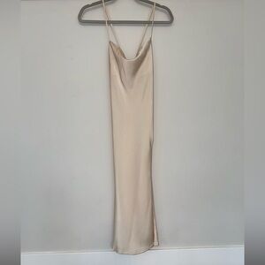 NWT Altar’d State Adie Slip Dress Stone Size Small Boho Chic Sexy Semi Sheer